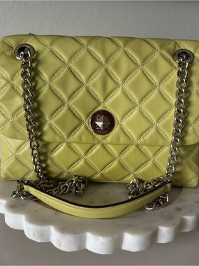 Kate Spade Quilted lime green Leather Chain-Handle Shoulder Bag